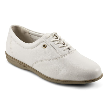 Easy Spirit Motion Leather Oxfords - White Leather