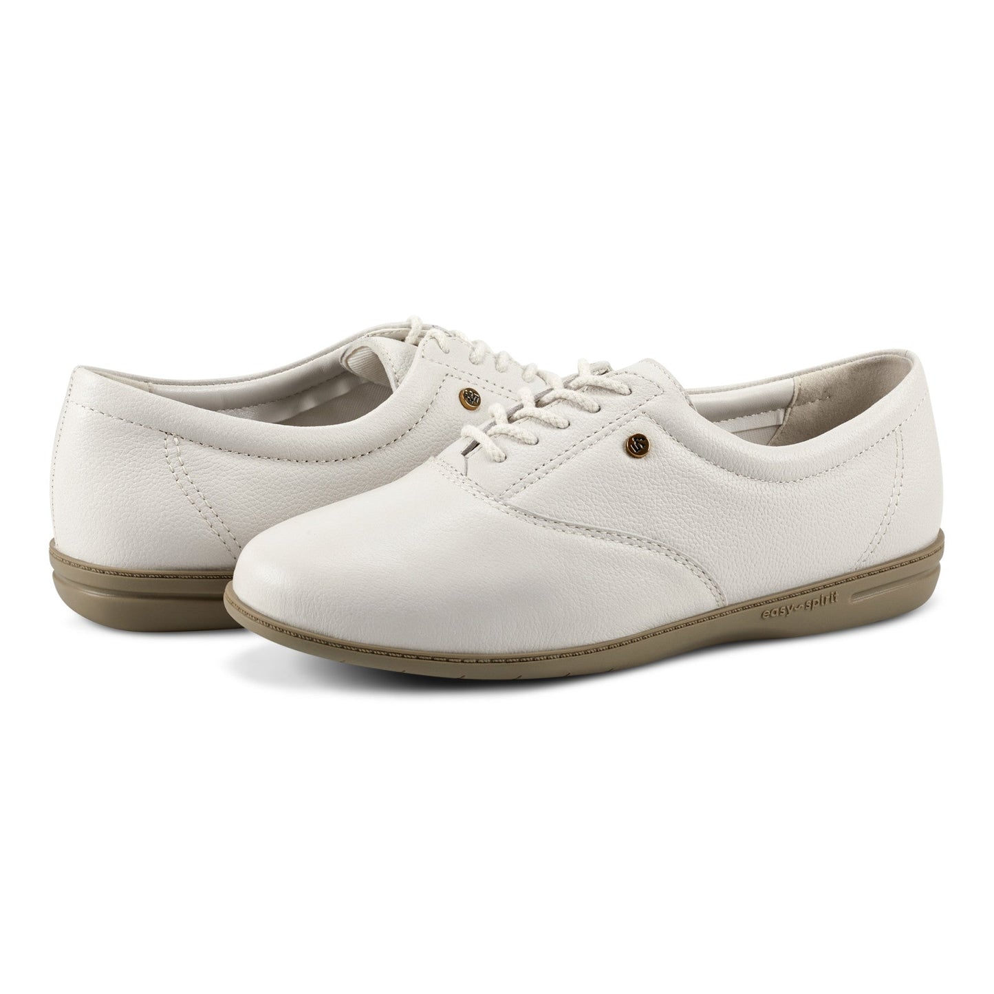 Easy Spirit Motion Leather Oxfords - White Leather